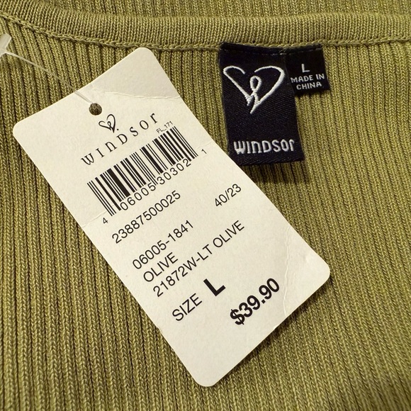 WINDSOR Elegant Green olive stretch Dress/size L - Picture 11 of 11